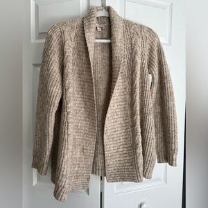 Women's Soft Tan Beige Knit Sweater Cardigan M